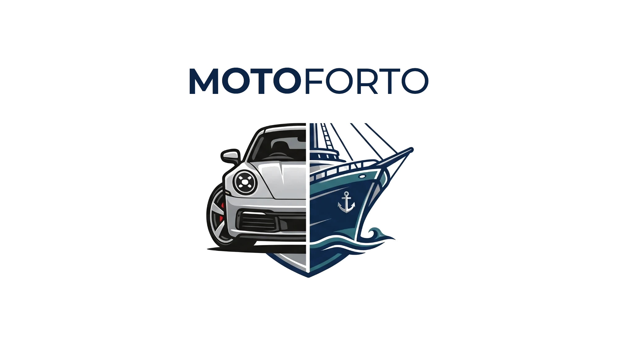 Motoforto - giełda pojazdów: samochód i statek w herbie